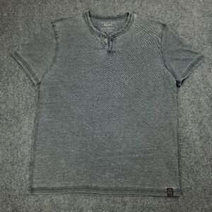 Lucky Brand Venice Burnout Henley T Shirt Mens Medium Gray Lightweight Summer